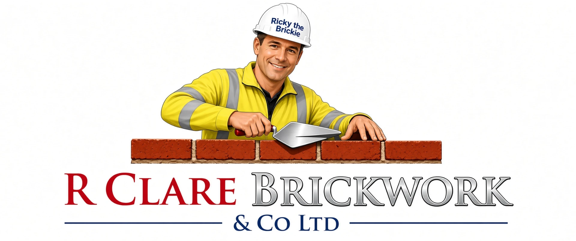 R Clare Brickwork & Co Ltd — Ricky the Brickie logo
