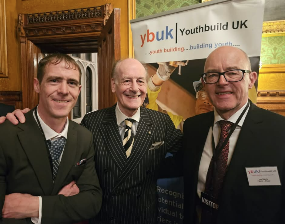Ricky Clare with Youthbuild UK representatives at a parliamentary event